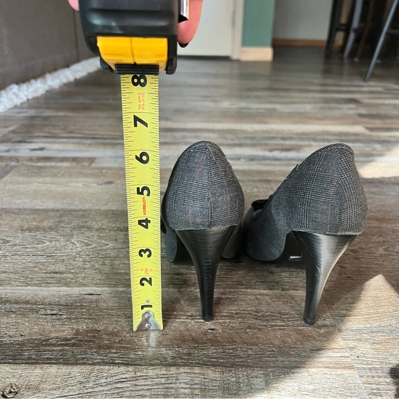 Joey O Plaid Shoes with Velvet Bow Detail - Grey/Red/Black - Picture 7 of 12